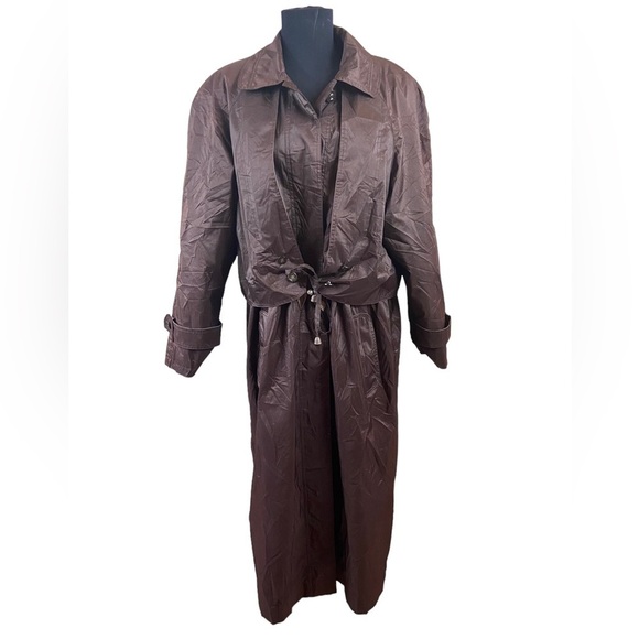 🔴Vintage British Mist Brown/Maroon Trench Rain Coat - Picture 1 of 13
